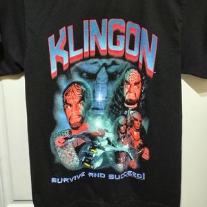 Vintage 1999 Star Trek Klingon Survive And Succeed! T-shirt Size Large